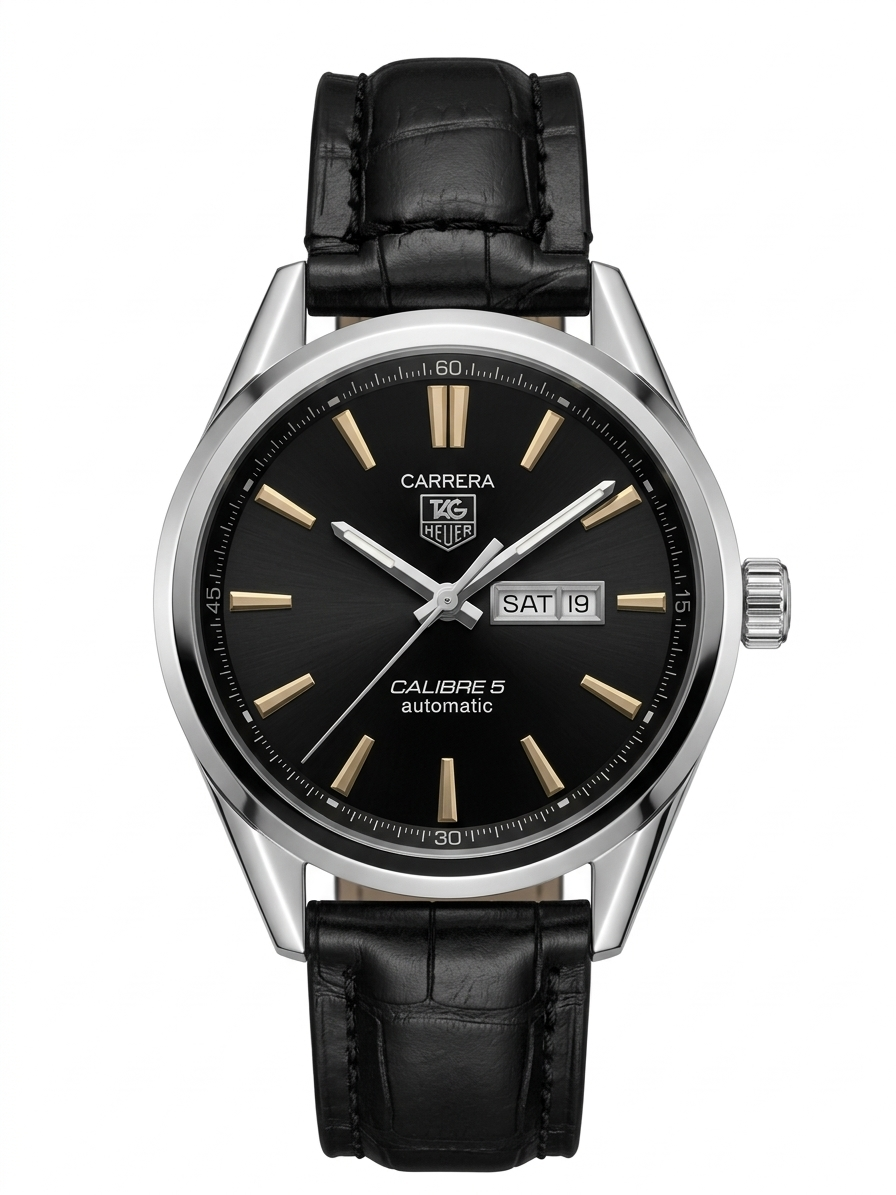 TAG Heuer Carrera Calibre 5 in Black & silver