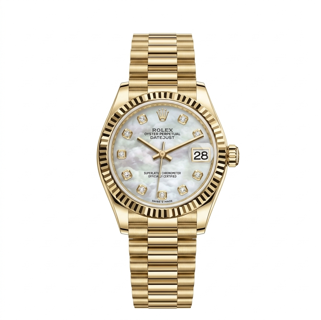 Luxury Golden Date Just with White Dial