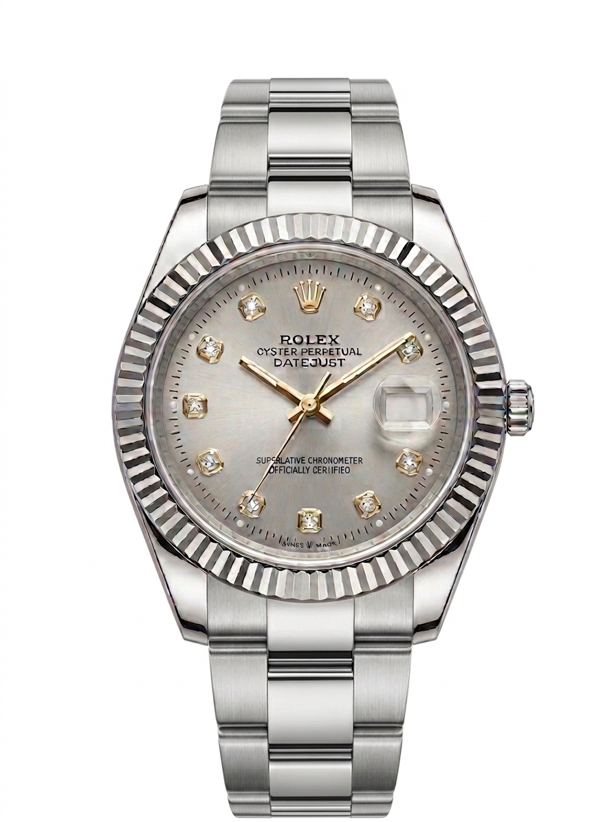 Rolex Datejust Silver Diamond Dial (Oystersteel)